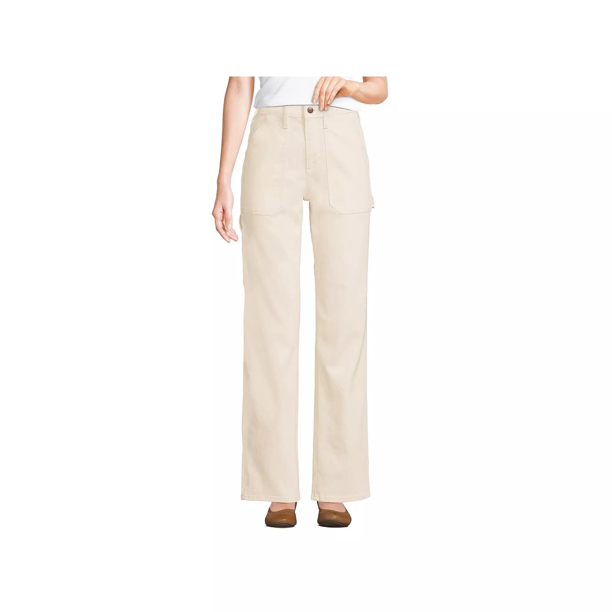 Women's Lands' End High-Rise Relaxed-Fit Straight-Leg Recover Denim Jeans, Size: 18X30, Natural Product Image