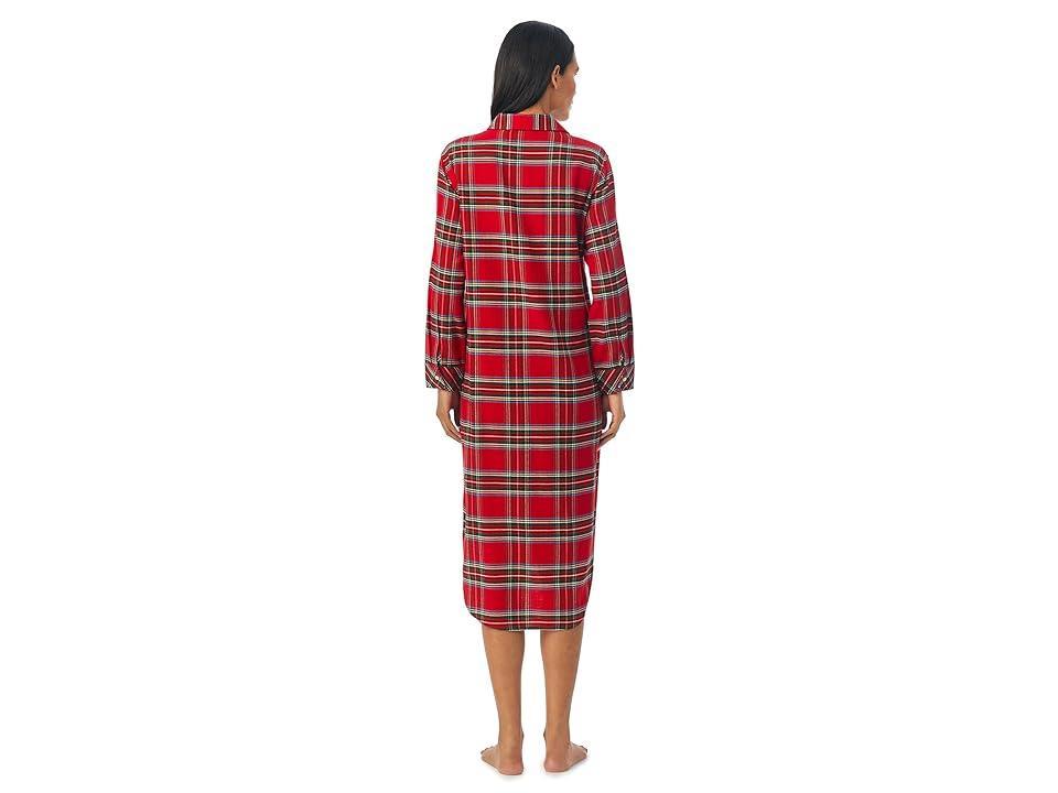Lauren Ralph Lauren Long Sleeve Ballet Sleepshirt Plaid) Women's Pajama Product Image