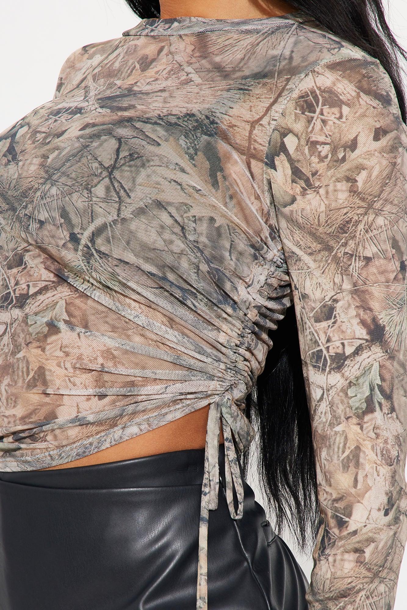 In The Woods Mesh Long Sleeve Top - Camouflage Product Image