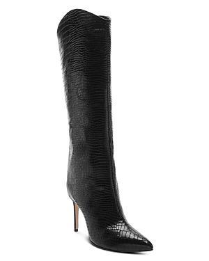 Maryana Snake-Print Leather Knee Boots Product Image