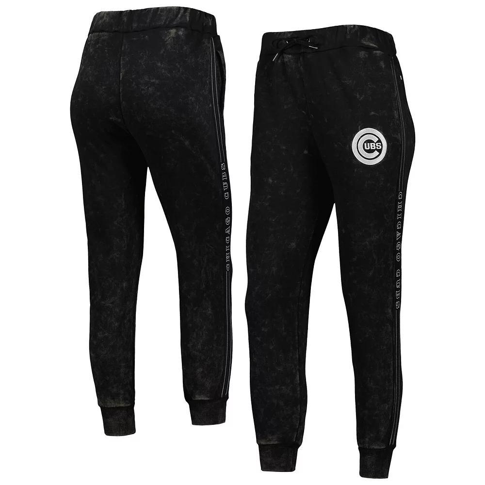 Women's The Wild Collective Black Chicago Cubs Marble Jogger Pants, Size: Medium Product Image