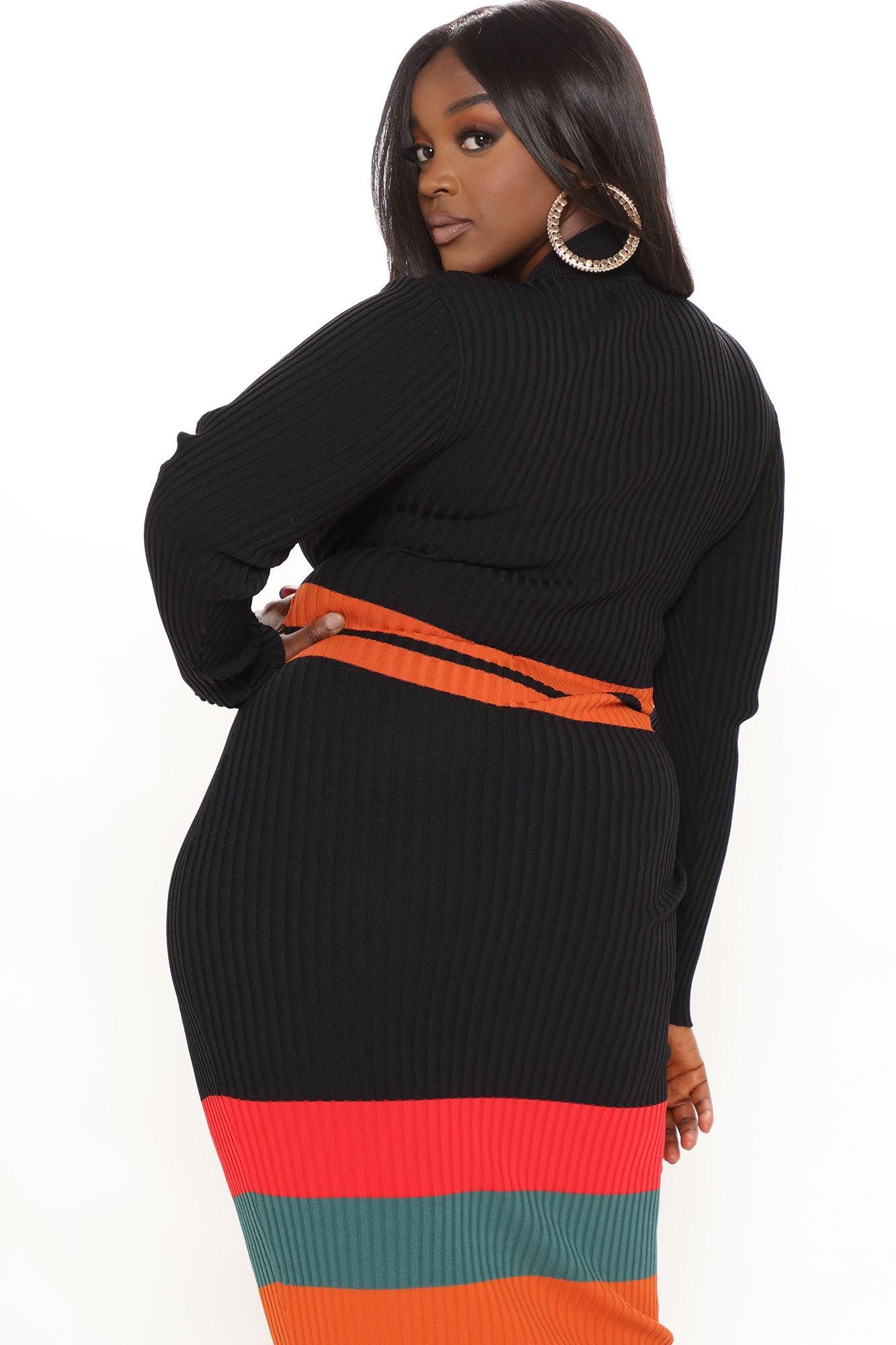 Amazing Grace Sweater Midi Dress - Black/combo Product Image