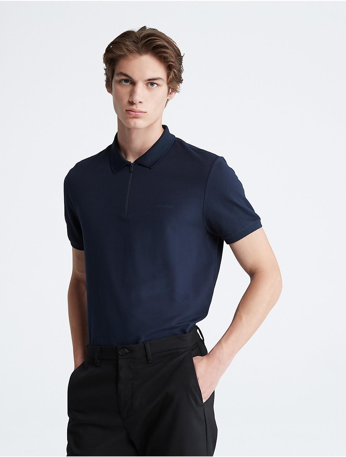 Calvin Klein Men's Tech Zip Polo Shirt - Grey - S Product Image