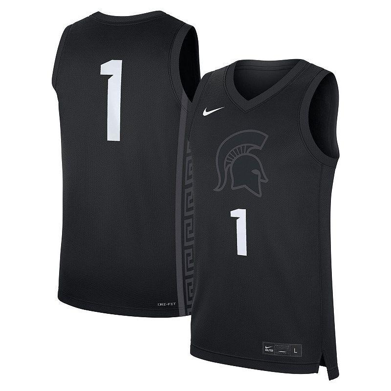 Men's Nike #1 Black Michigan State Spartans Alternate Replica Jersey, Size: 2XL Product Image