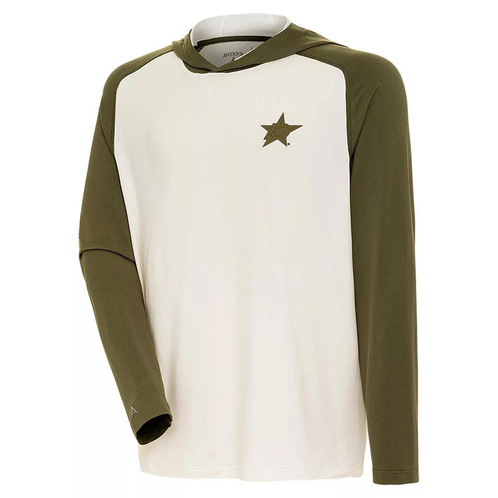 Men's Antigua Cream New Jersey Devils Intrepid Sand Long Sleeve Hoodie T-Shirt, Size: 3XL, Nhl Beige Product Image