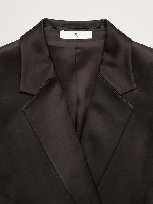 Double-Breasted Italian Satin Blazer Product Image