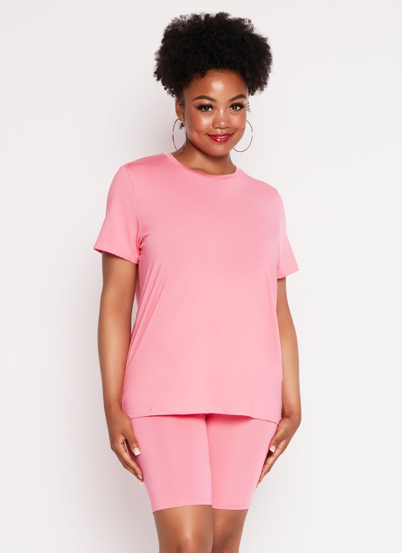 Womens Plus Size Daisy Basic Soft Knit Short Sleeve Top Product Image
