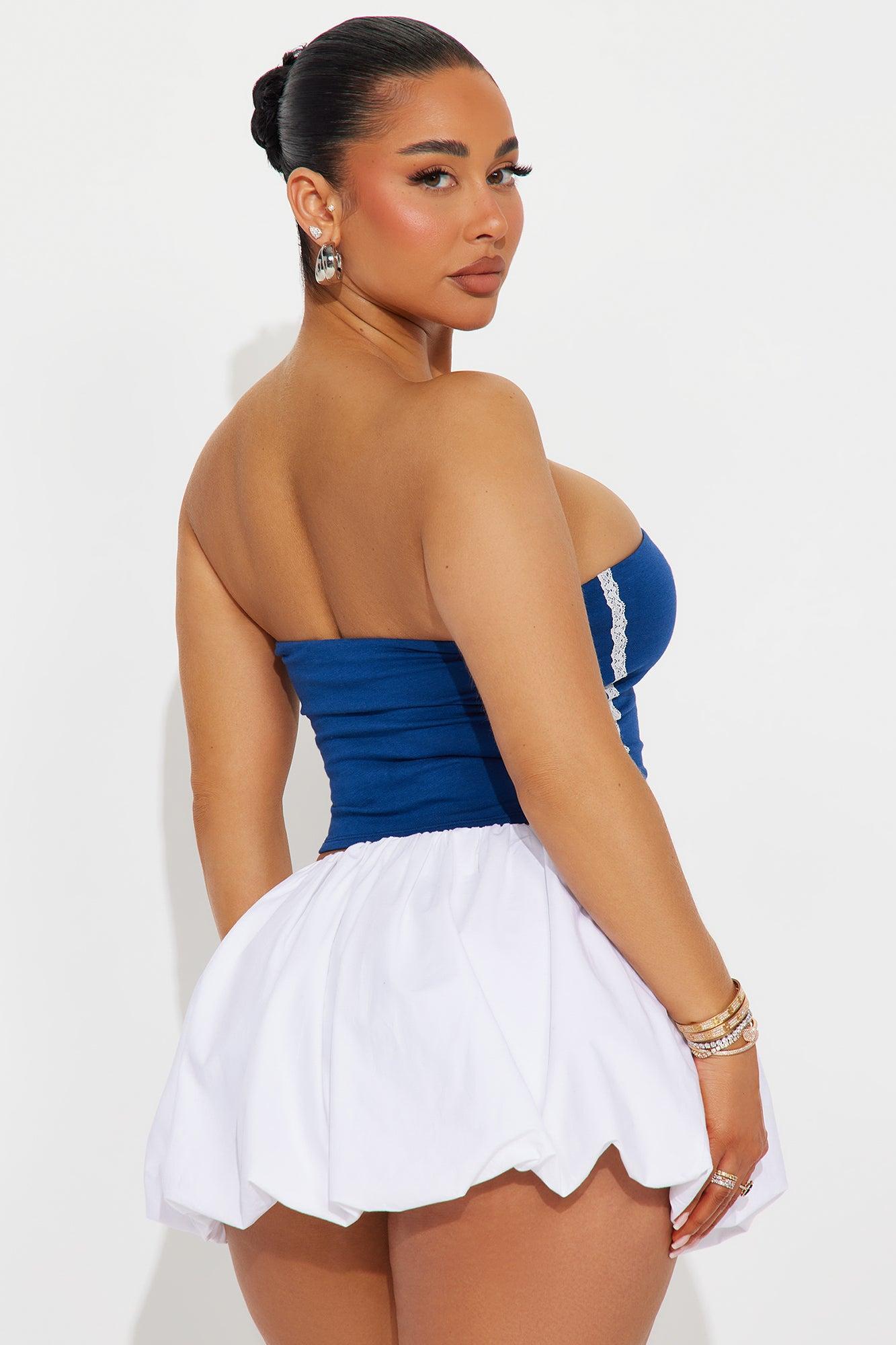 Hold Me Down Tube Top - Navy Product Image