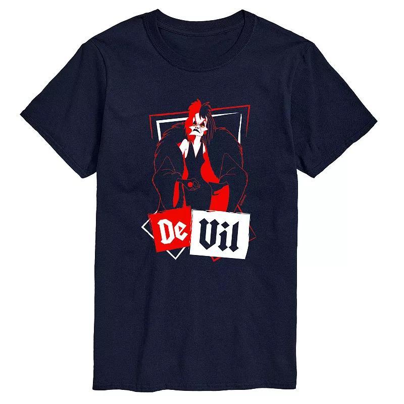 Disneys Villians Big & Tall De Vil Graphic Tee, Mens Product Image