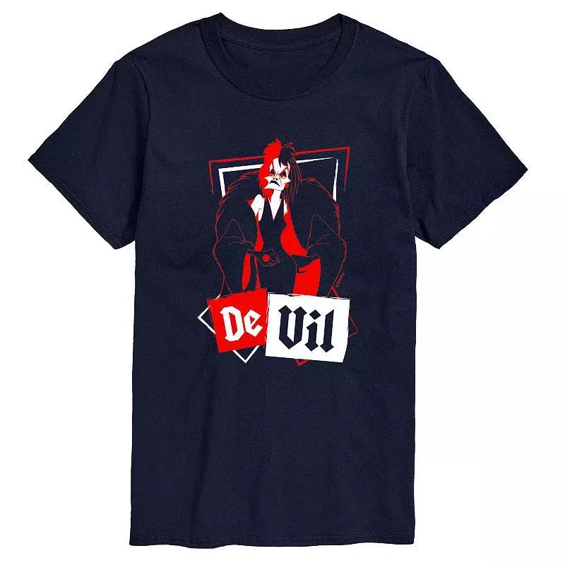 Disneys Villians Big & Tall De Vil Graphic Tee, Mens Product Image