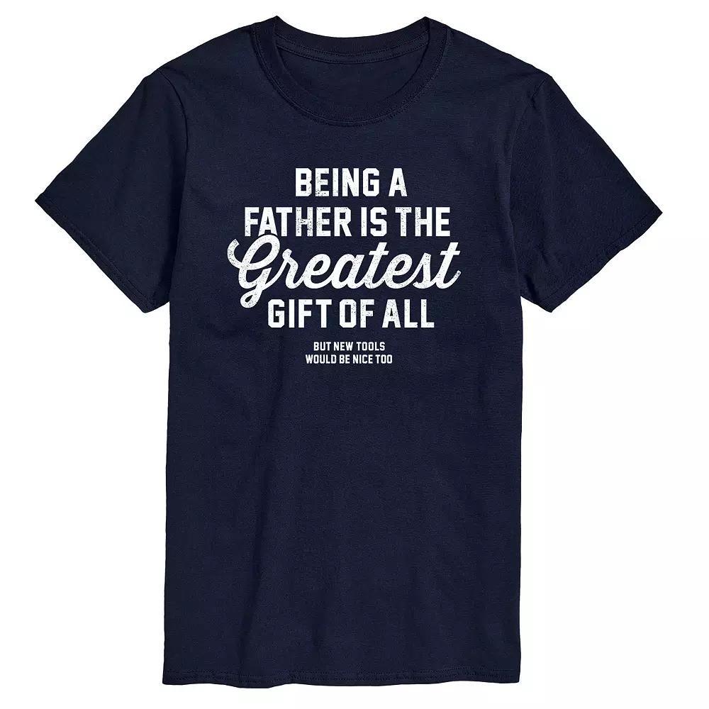 Mens Father Greatest Gift Tools Graphic Tee Blue Product Image