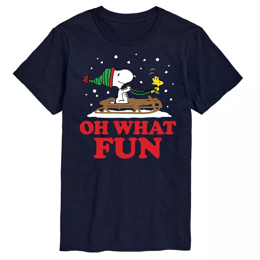 Big & Tall Peanuts Oh What Fun Tee, Men's, Size: 3XB, Blue Product Image
