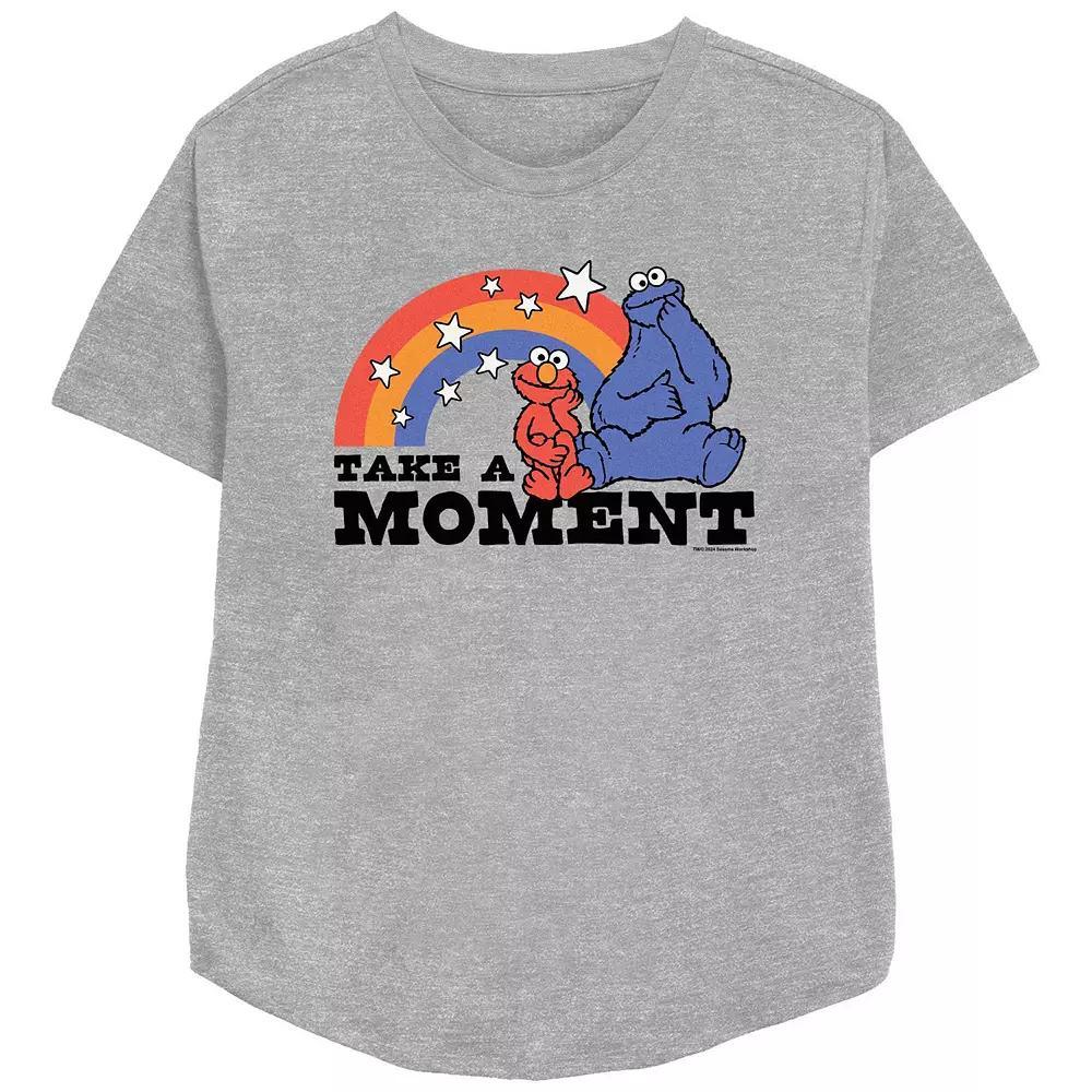 Women's PBS Kids Sesame Street Take A Moment Graphic Tee, Size: Large, Grey Gray Product Image