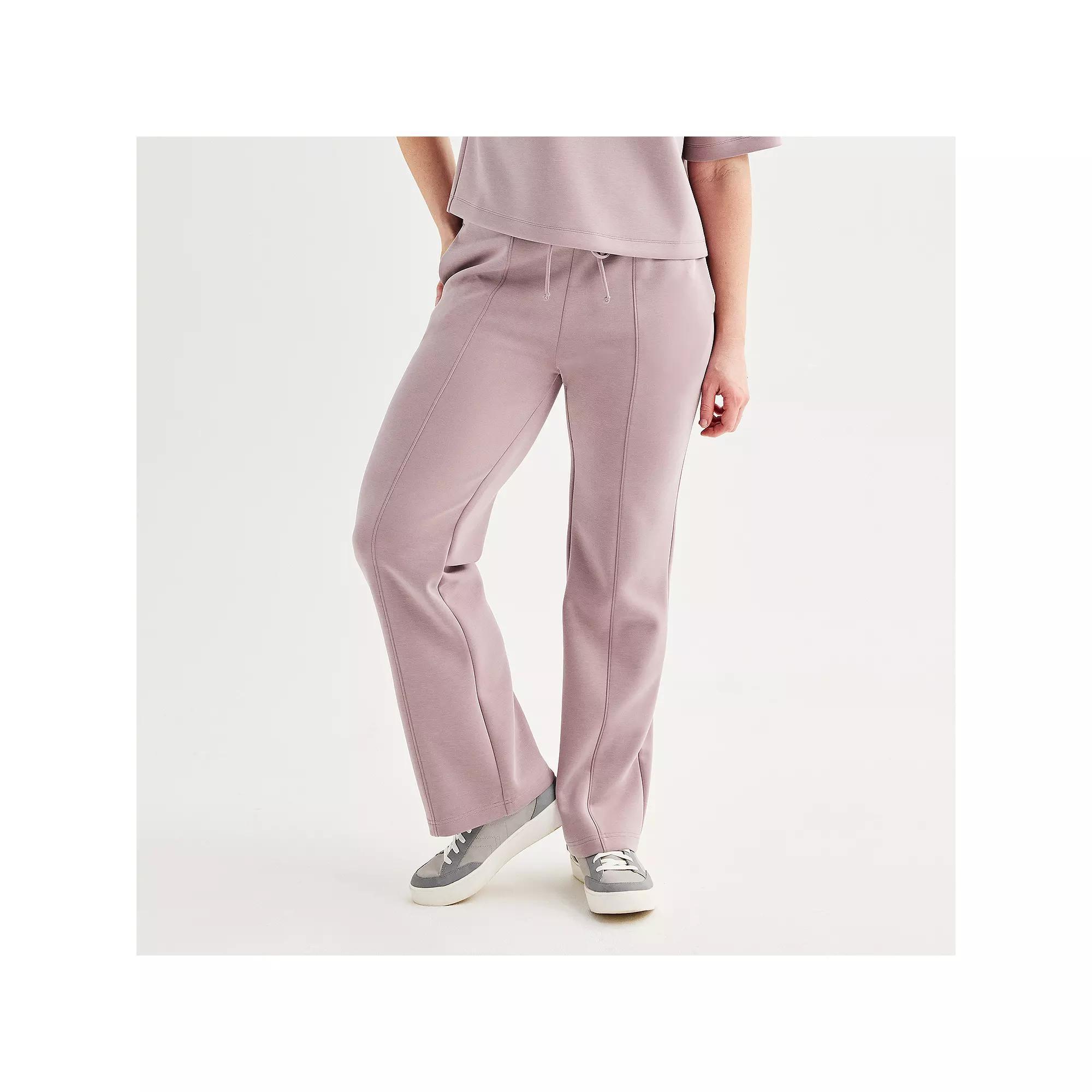 Women's FLX Double-Knit High-Rise Solace Straight-Leg Pants, Size: XXL Short, Pale Purple Product Image