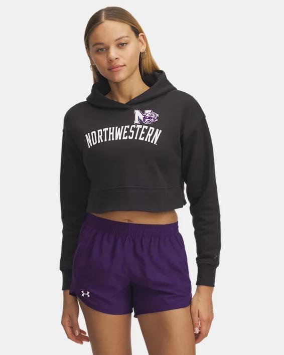 UA Rival Fleece Collegiate Womens Cropped Hoodie Product Image