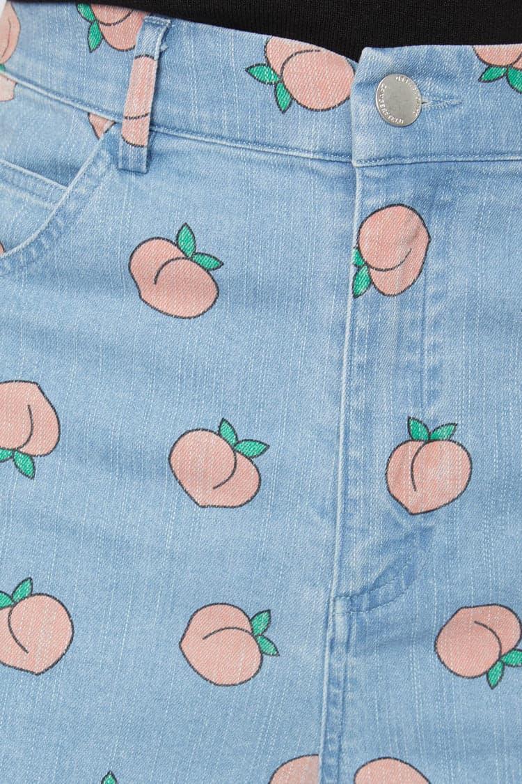Denim Peach Wide Leg Jeans Product Image