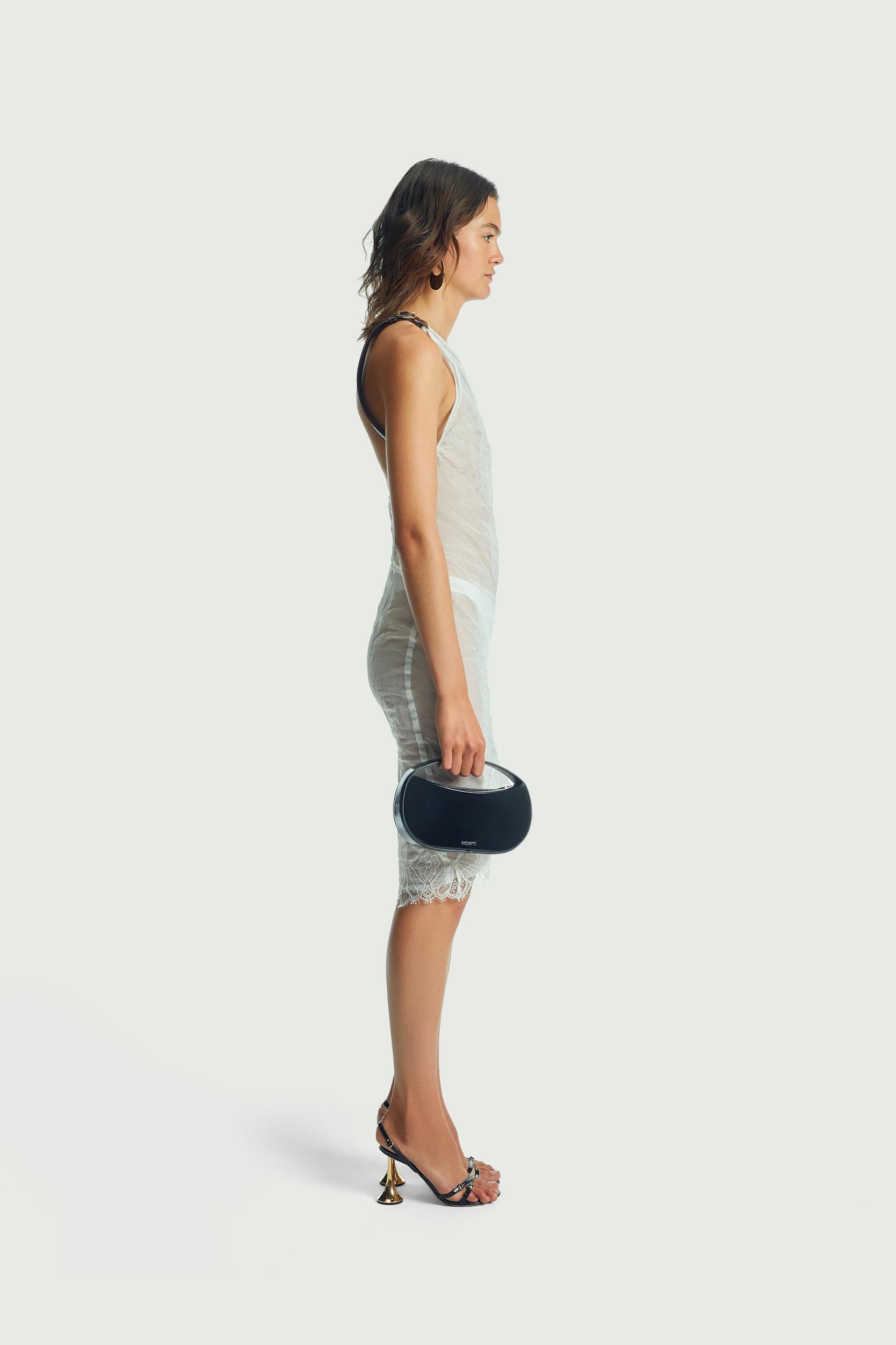 Wrinkled Organza Belt Dress Product Image
