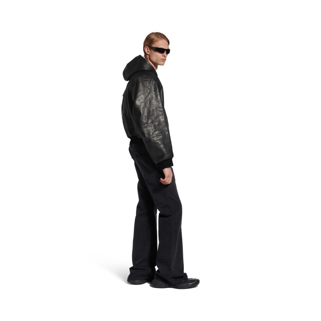 Lined Zip-up Hoodie Large Fit in Black Product Image