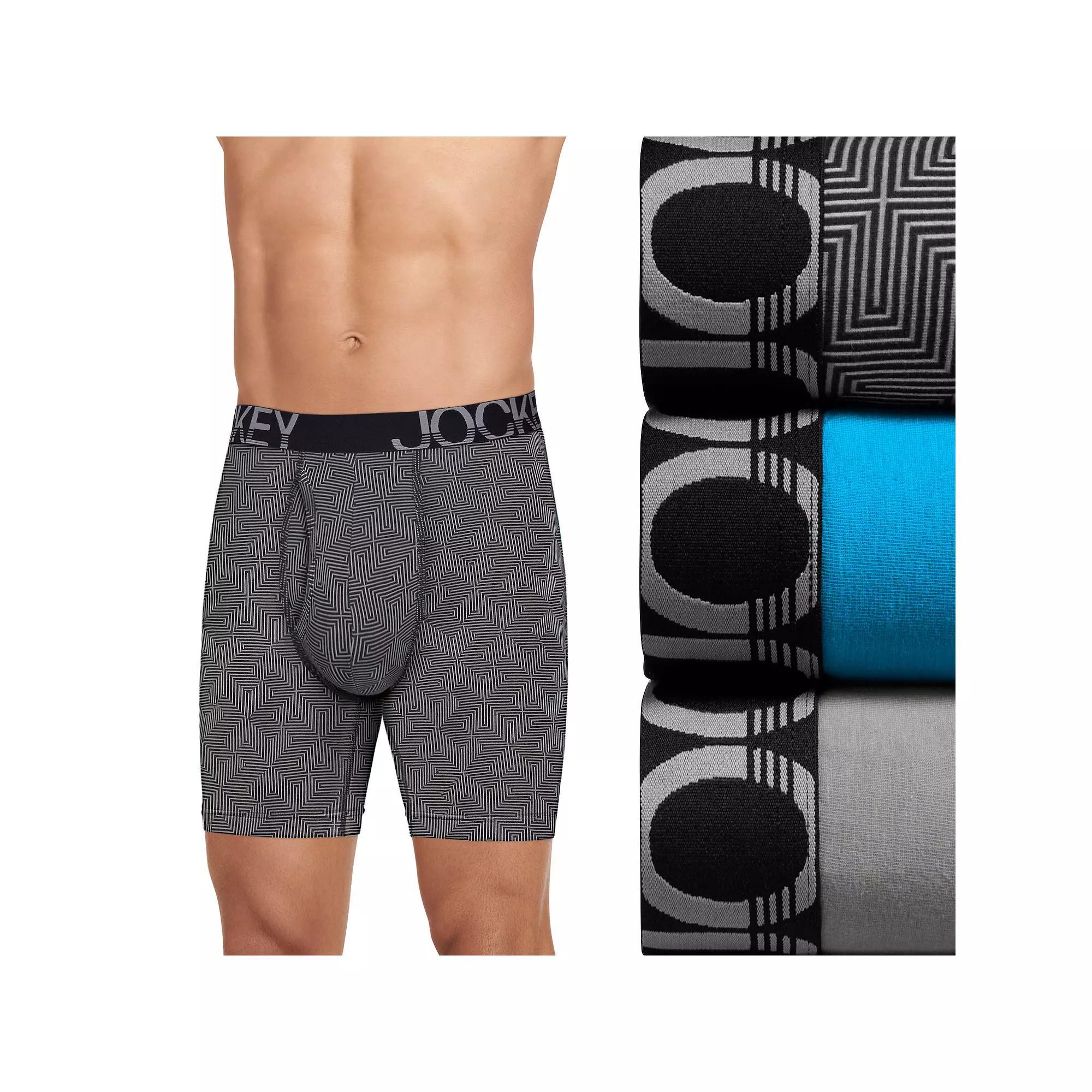 Men's Jockey® 3-pack ActiveStretch™ Long Leg Briefs, Size: Medium, Turquoise Assorted Product Image