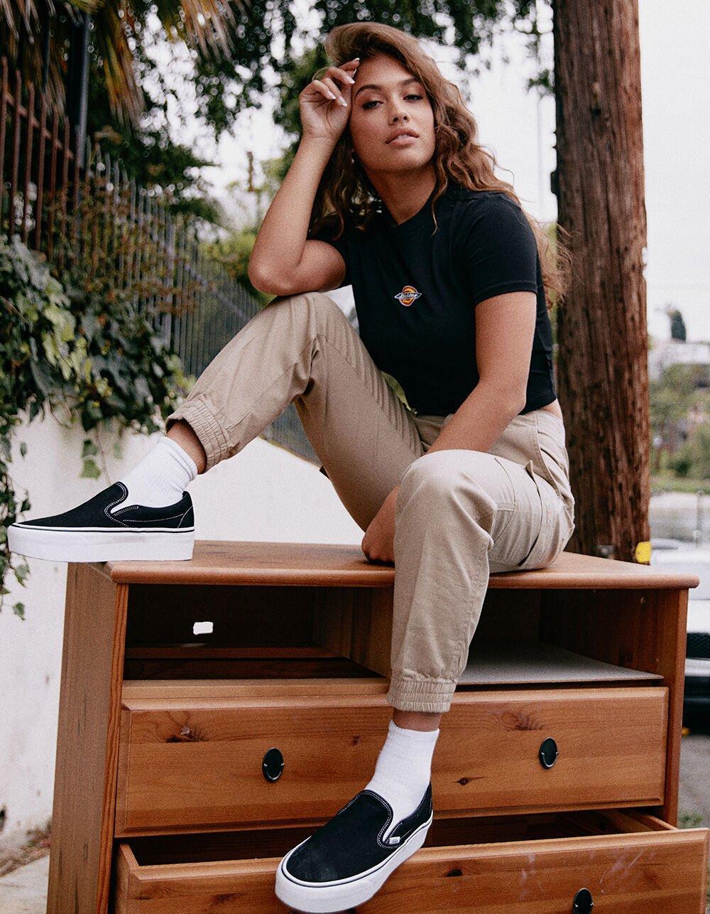 DICKIES Womens Cargo Jogger Pants - KHAKI Product Image