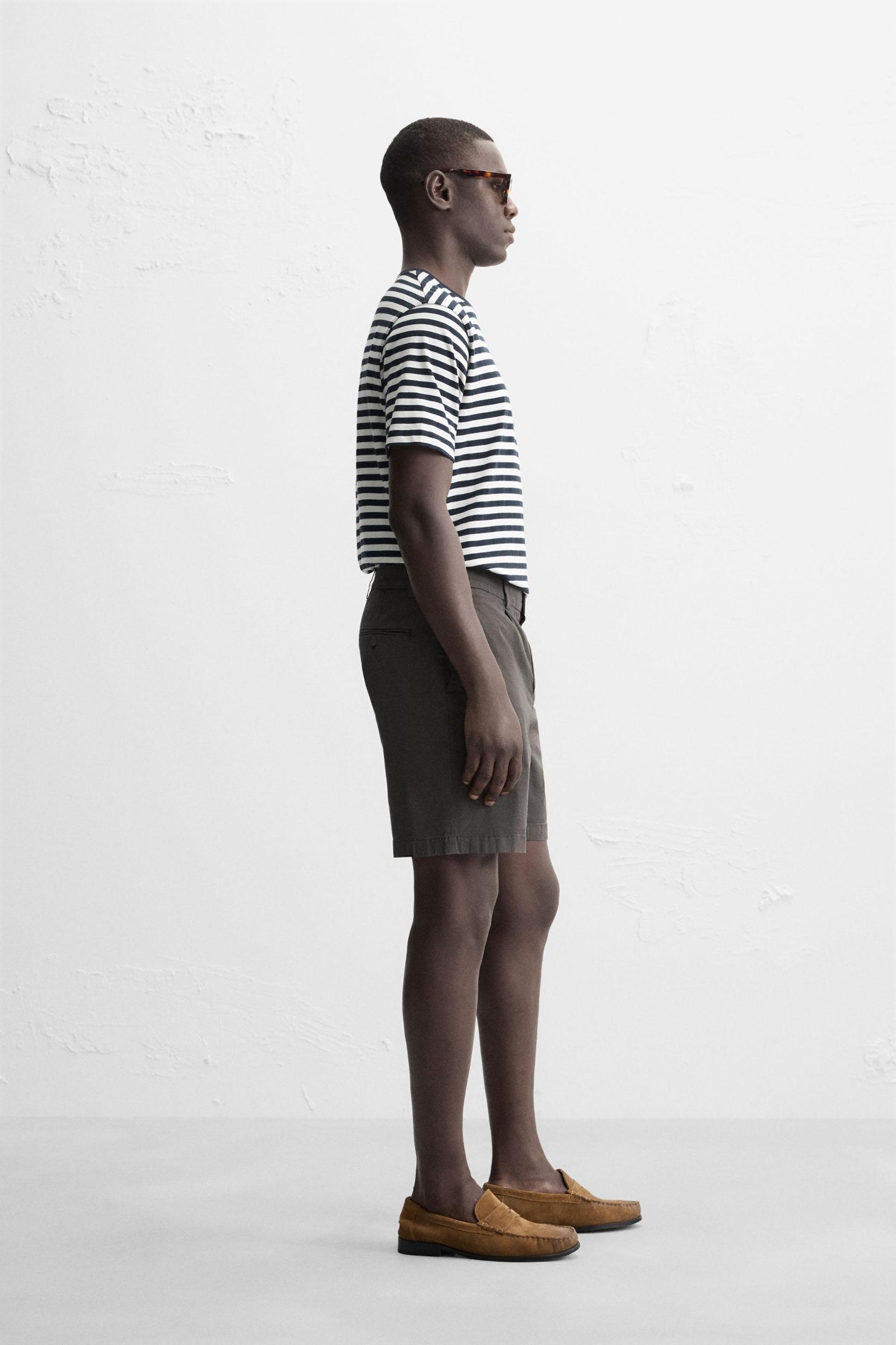 REGULAR FIT PLEATED BERMUDA SHORTS Product Image