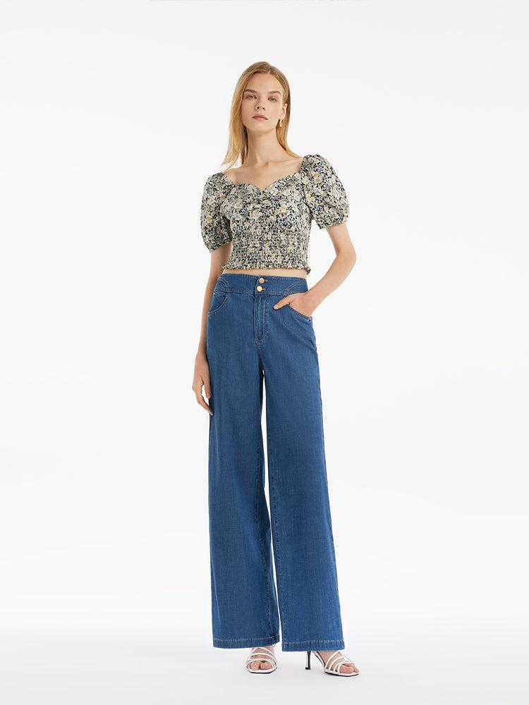 Denim Straight High-Waisted Women Jeans Product Image