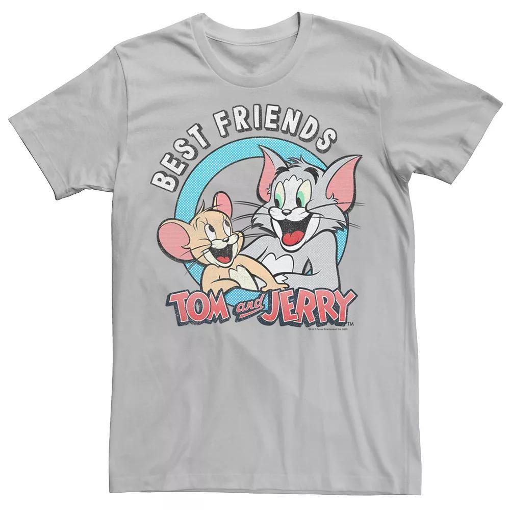 Mens Tom And Jerry Best Friends Portrait Tee, Men's, Size: XXL, Silver Product Image