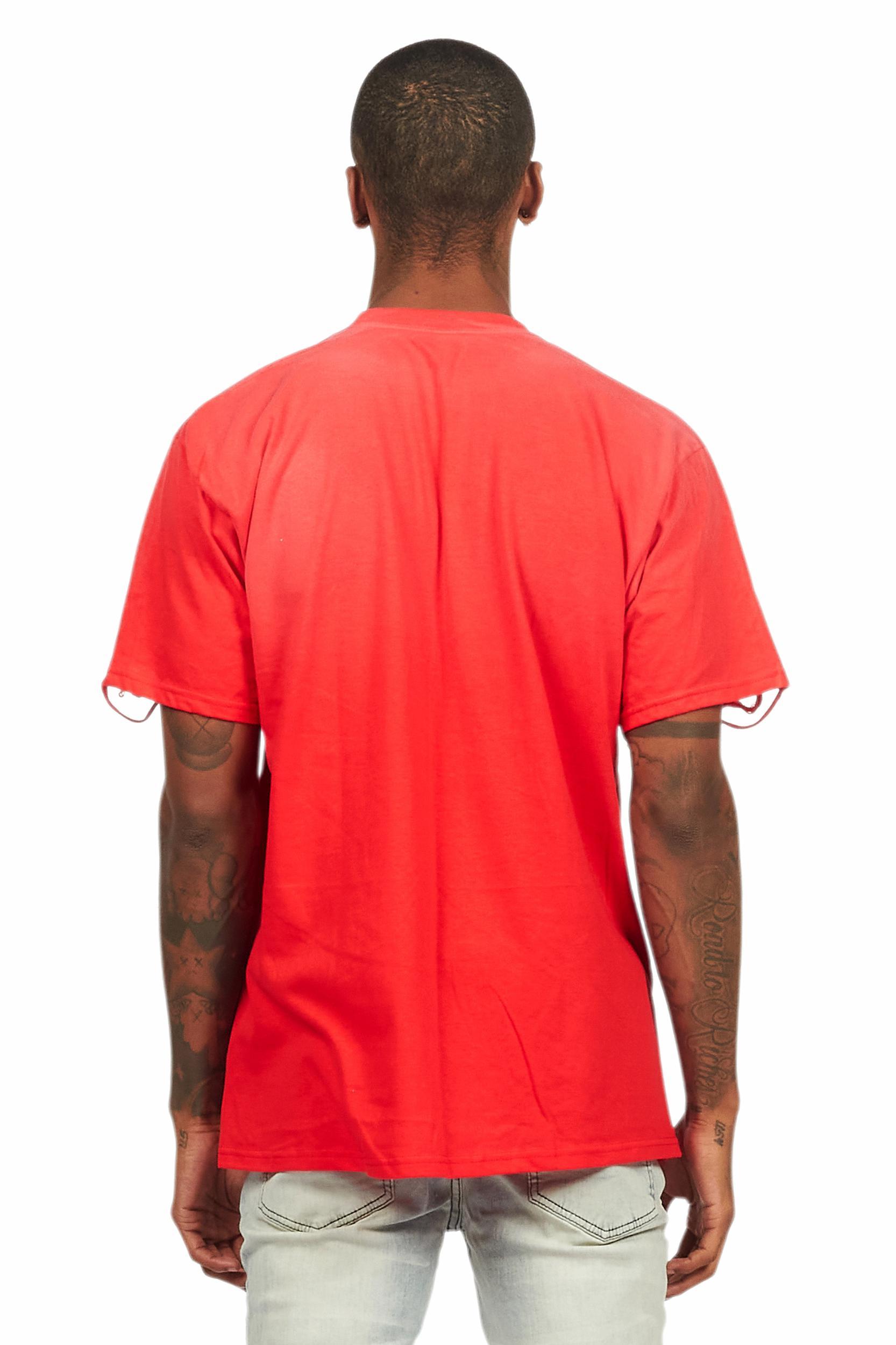 Deiter Red Oversized Graphic T-Shirt Male Product Image
