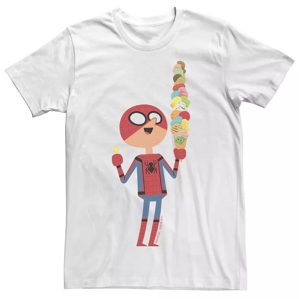 Men's Marvel Spider-Man Far From Home Happy Ice Cream Cone Graphic Tee, Size: XXL, White Product Image