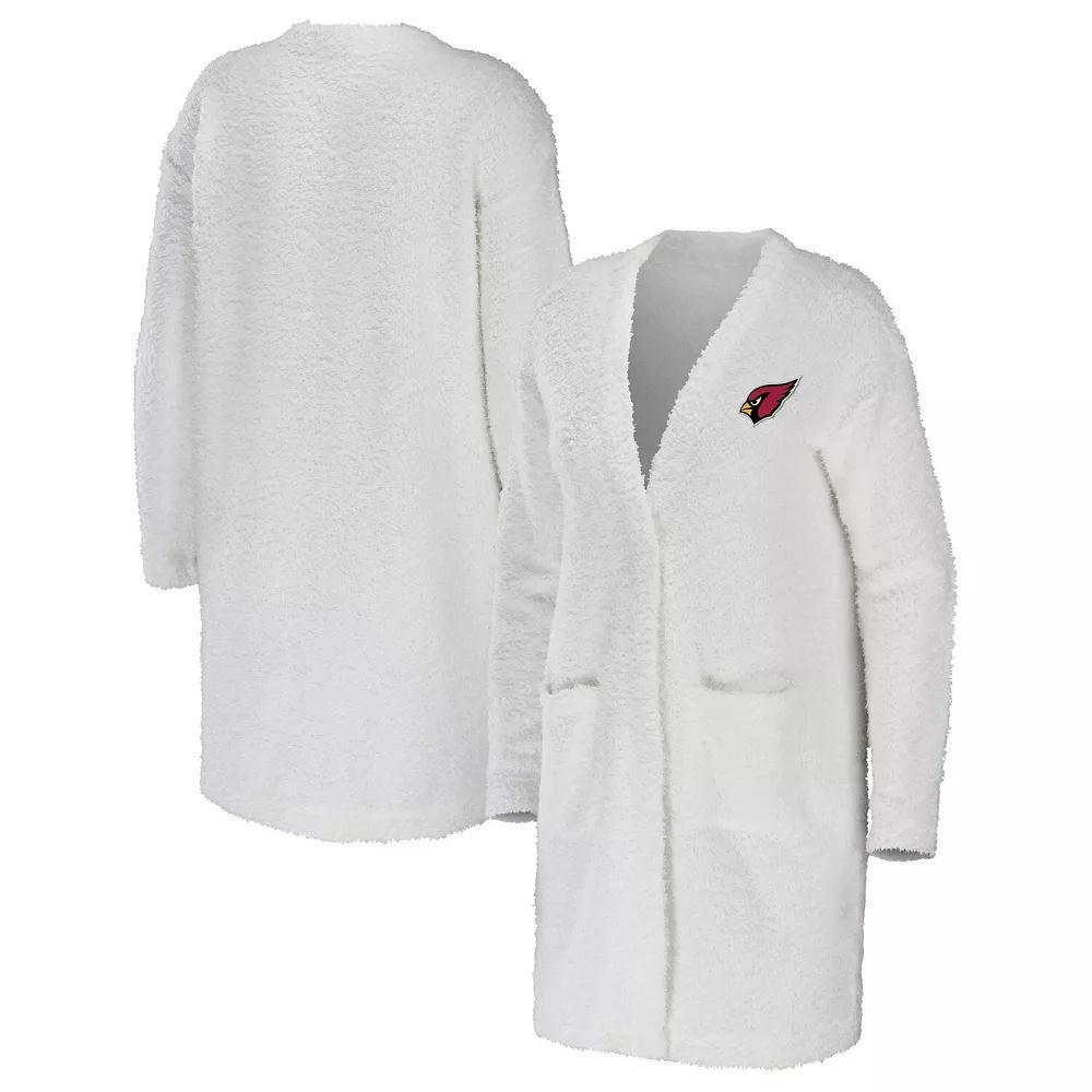 Women's WEAR by Erin Andrews Cream Cleveland Browns Cozy Lounge Cardigan Sweater, Size: Medium, Beige Product Image