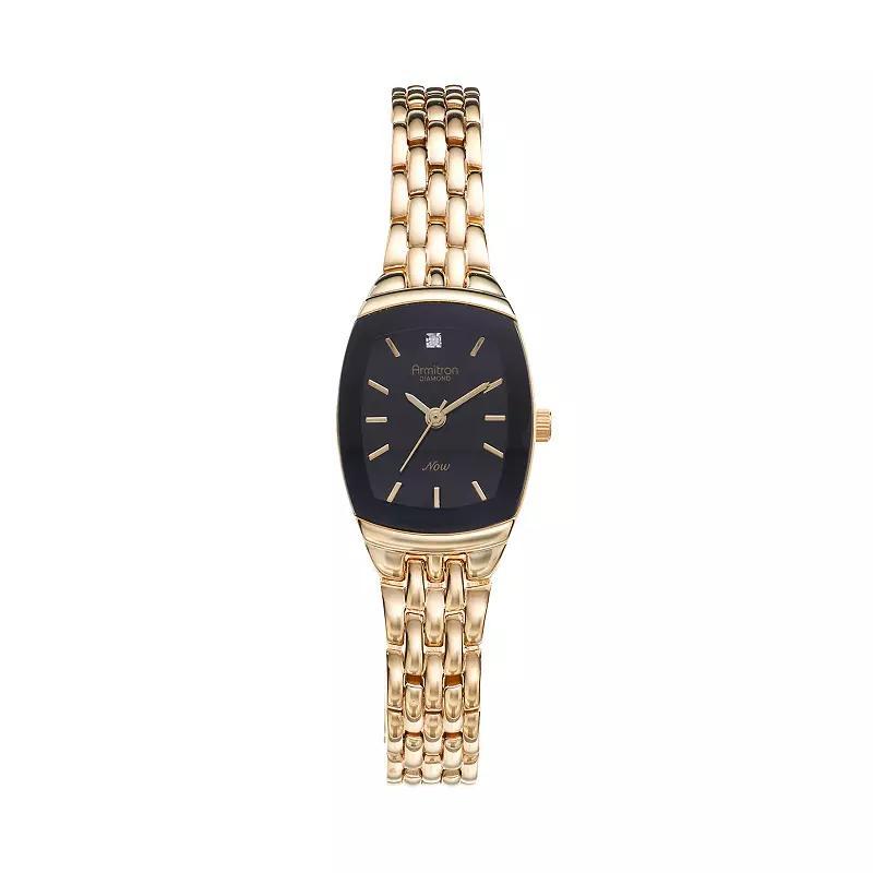 Armitron Womens NOW Diamond Watch - 75/5195BKGP, Gold Tone Product Image