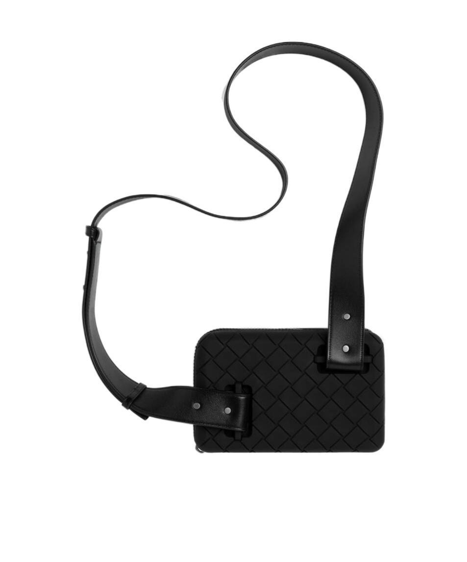 BOTTEGA VENETA Woven Pattern Satchel In Black Product Image