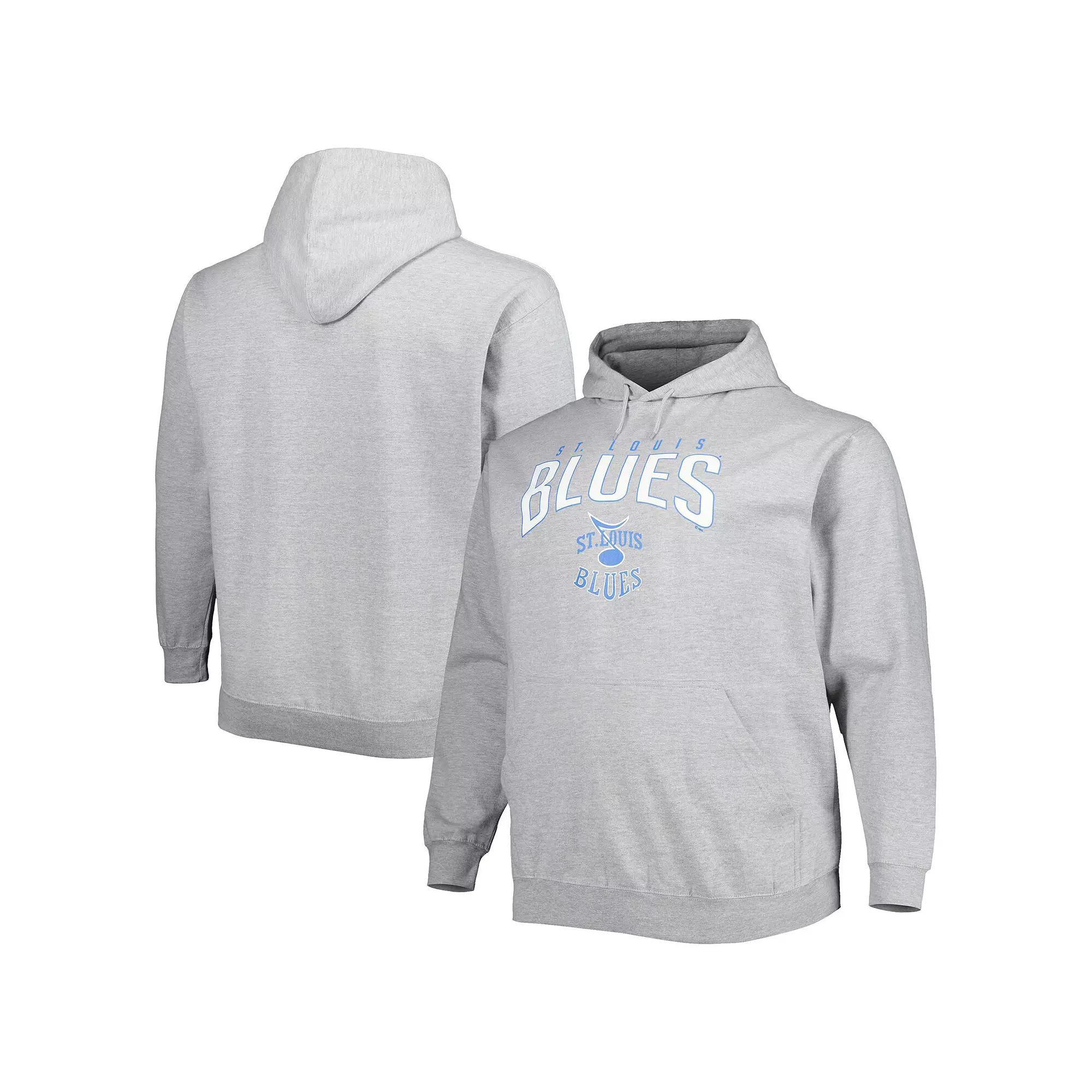 Men's Fanatics Branded Heather Gray St. Louis Blues Special Edition 2.0 Big & Tall Wordmark Pullover Hoodie, Size: 2XB, Grey Product Image