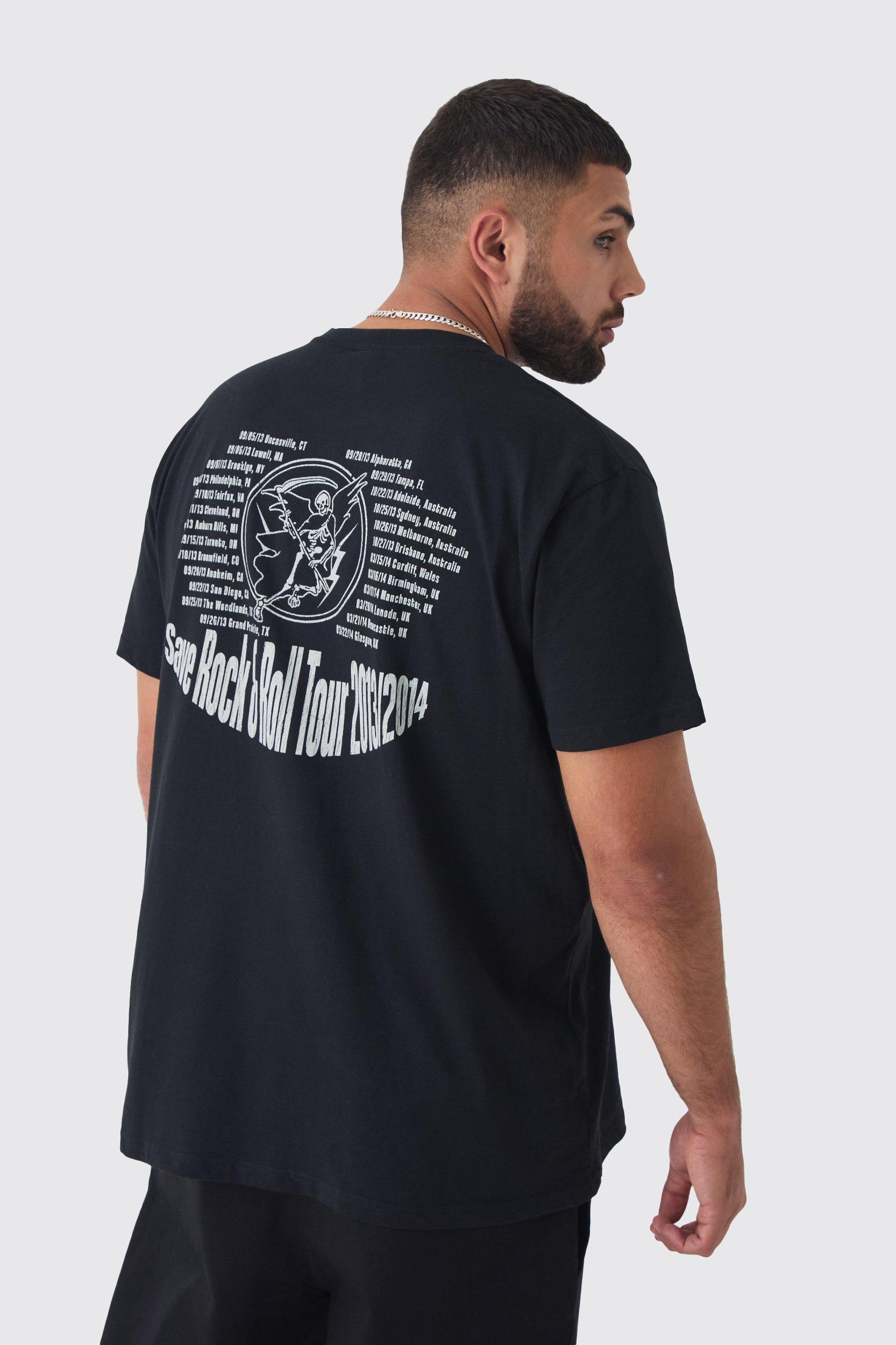 Mens Black Plus Fall Out Boy License Print T-shirt, Black Product Image