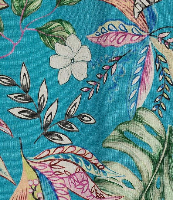 Caribbean Large Floral Print Short Sleeve Woven Shirt Product Image