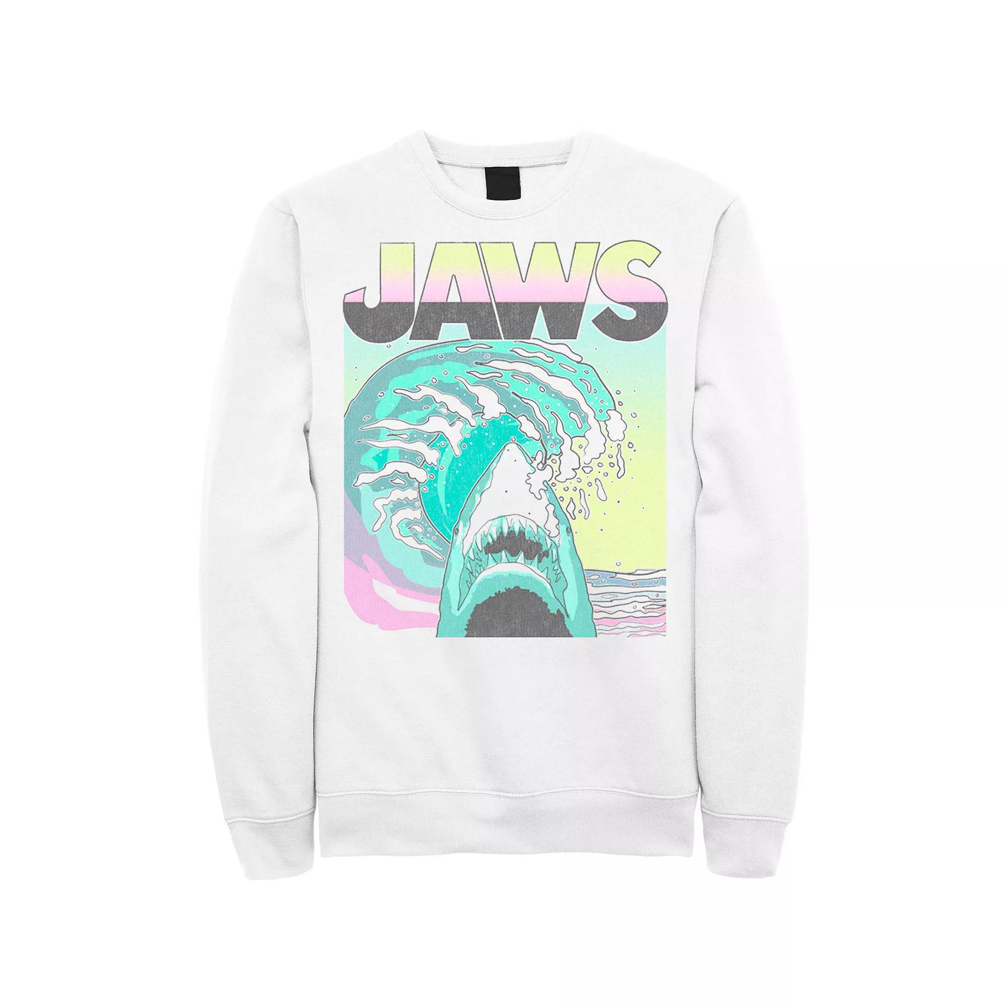 Men's Jaws 80s Jaws Vintage Poster Sweatshirt, Size: Medium, White Product Image