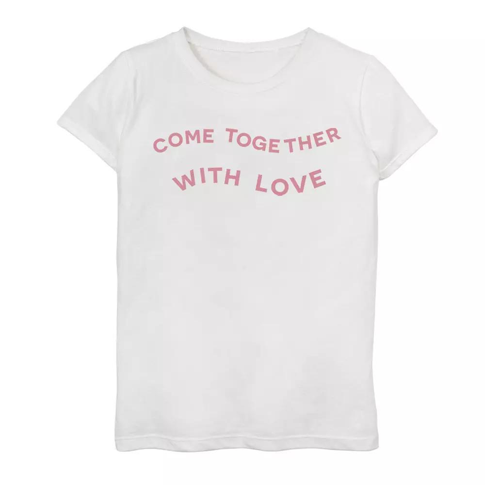 Girls 7-16 Fifth Sun With Love Graphic Tee, Girl's, Size: Medium, White Product Image