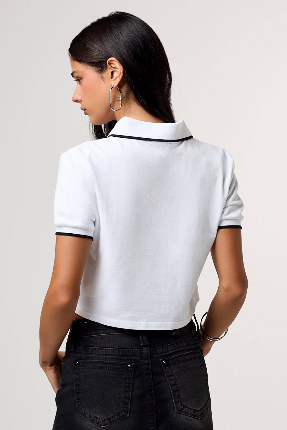 Waldorf Cropped Polo Shirt Product Image