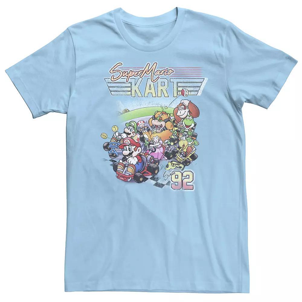 Men's Nintendo Maro Kart '92 Group Collage Tee, Size: XXL, Light Blue Product Image