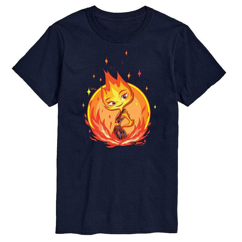 Disneys Elemental Big & Tall Ember Badge Graphic Tee, Mens Product Image