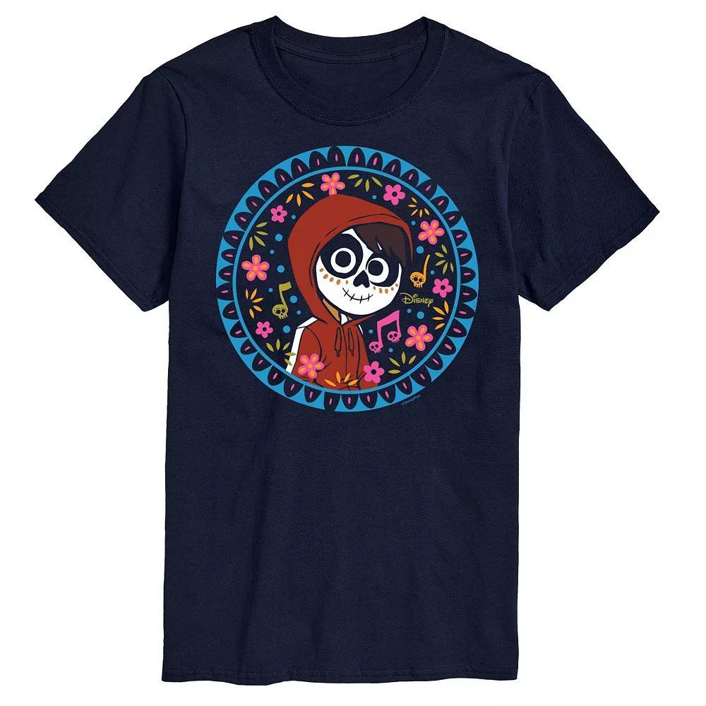 Disneys Coco Miguel Big & Tall Floral Circle Graphic Tee, Mens Blue Product Image