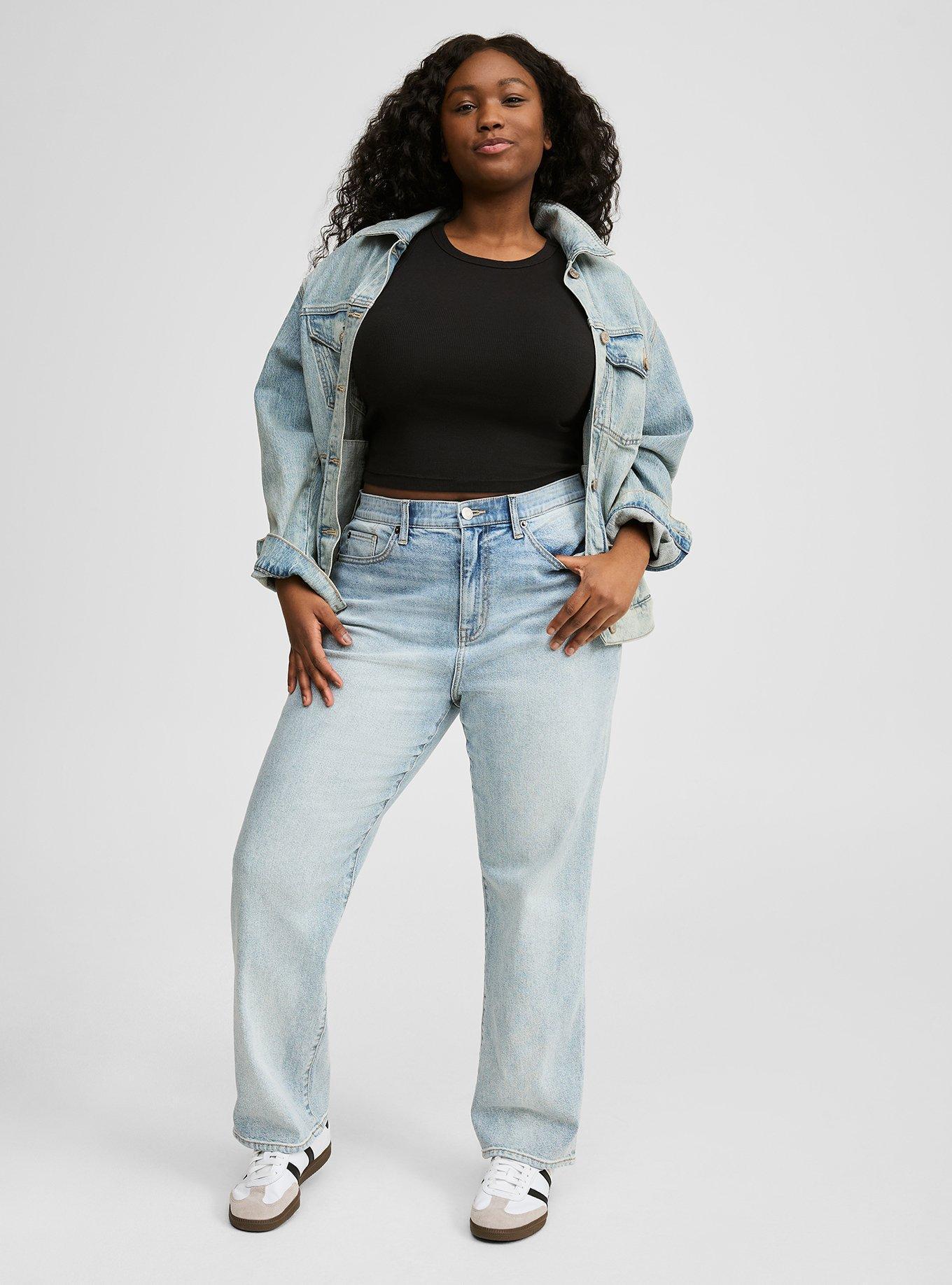 High Rise Straight Elastic Waist Jean Product Image
