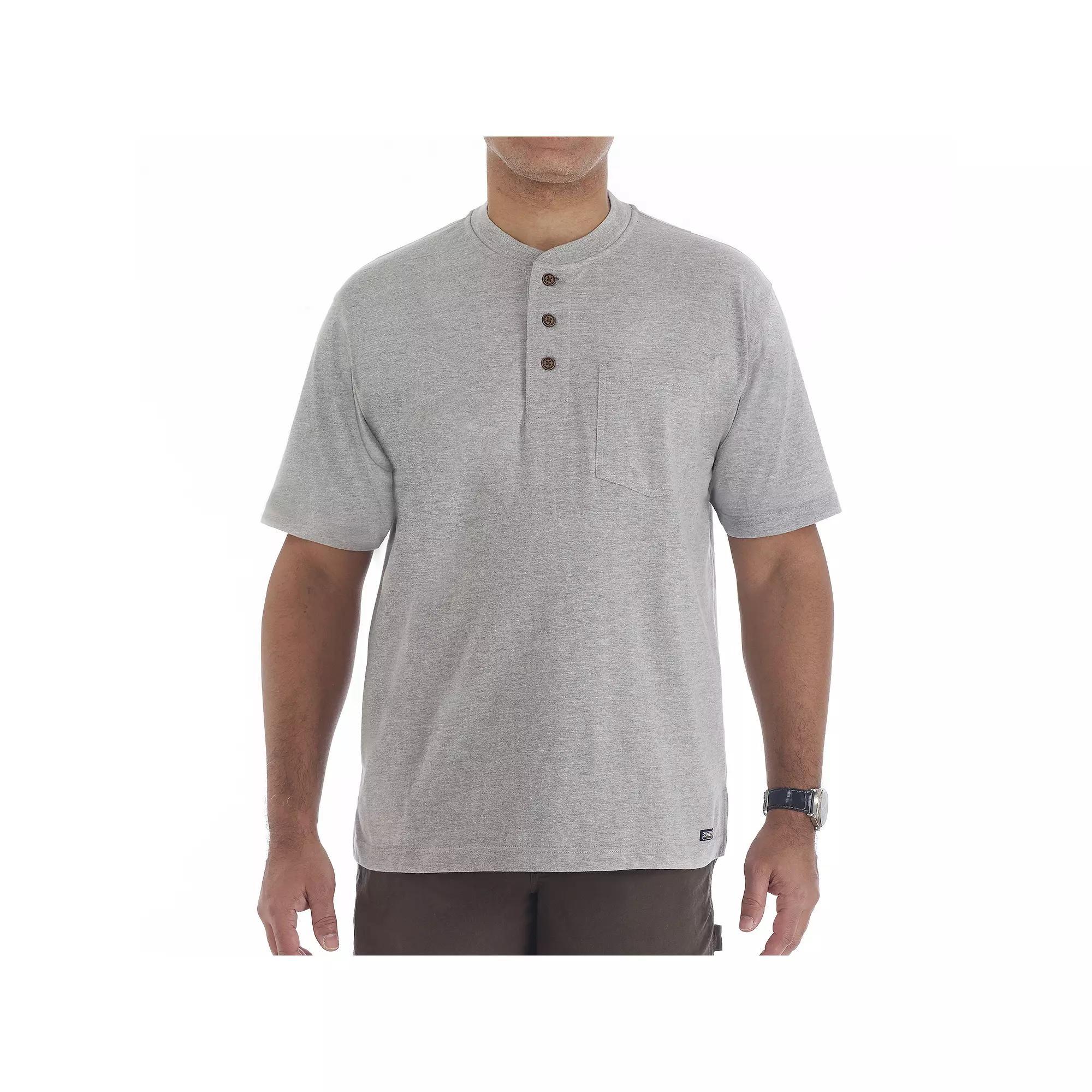 Mens Smiths Workwear Henley Grey Gray Product Image
