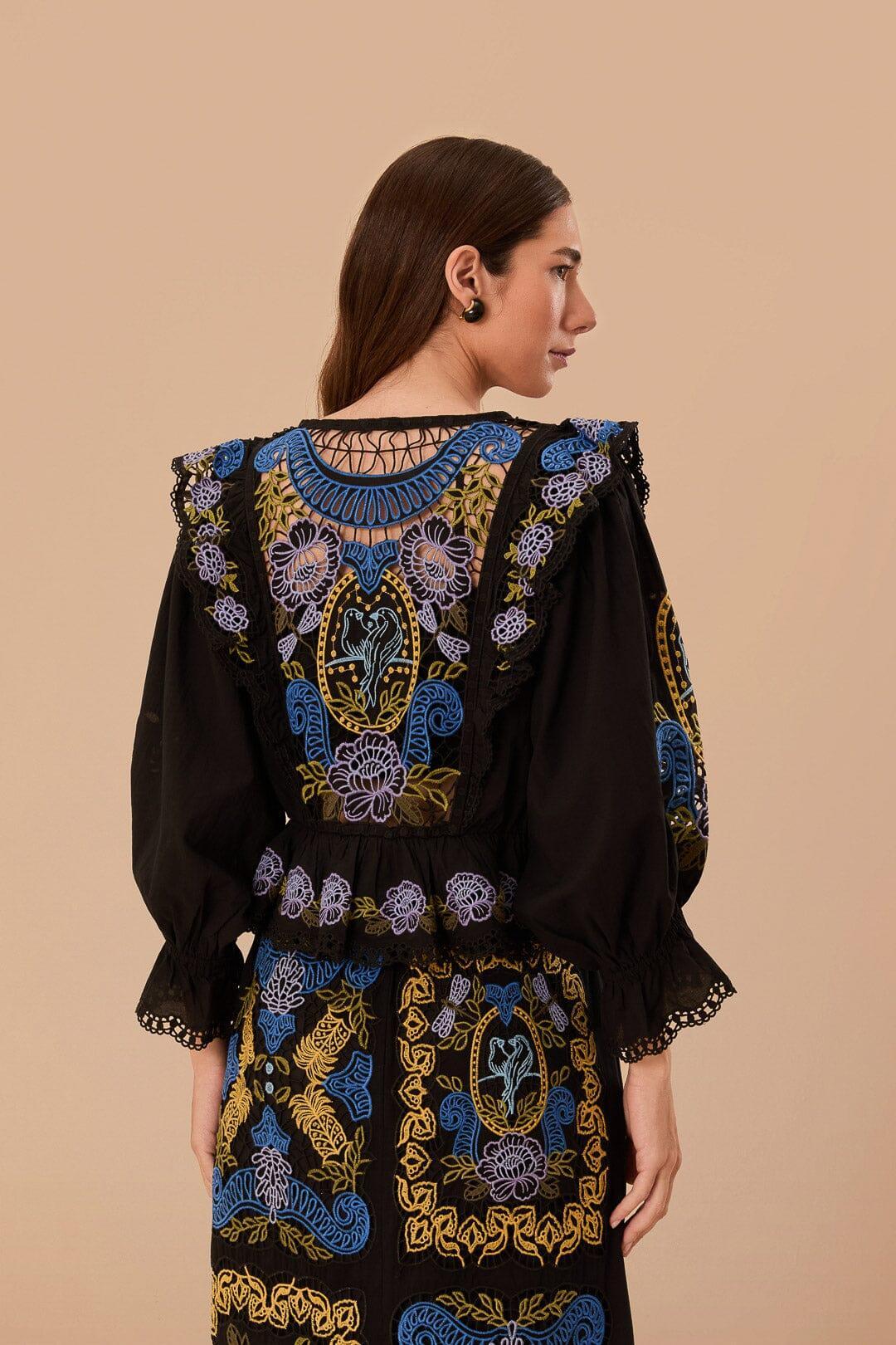 Black Richelieu Blouse, BLACK / S Product Image