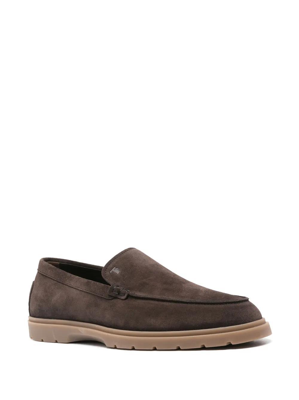logo-embossed suede loafers Product Image