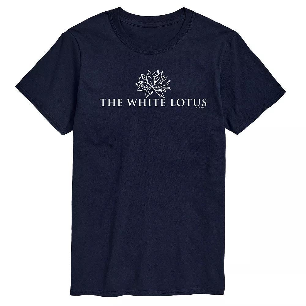 Mens White Lotus Logo Graphic Tee Grey Blue Product Image