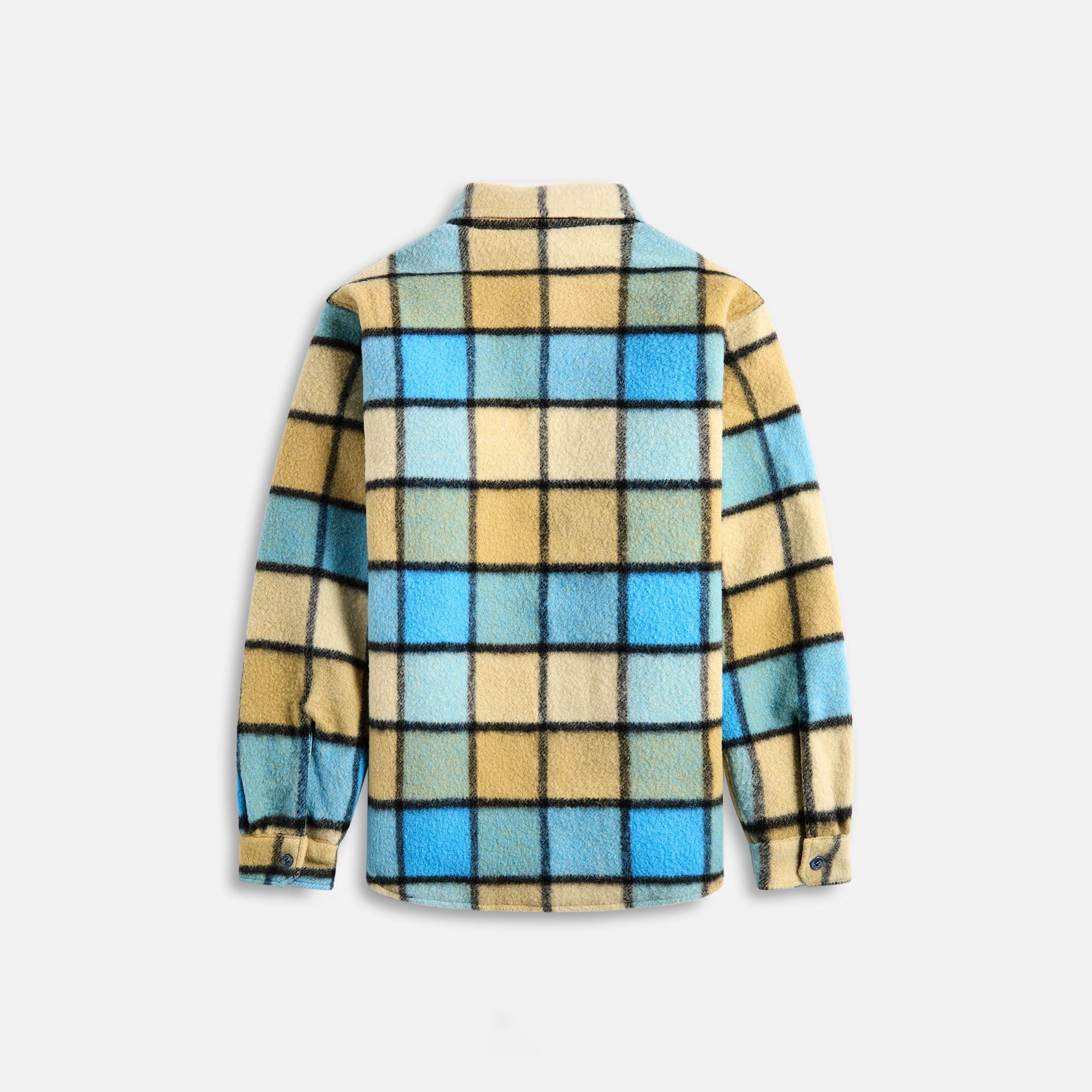 South2 West8 Western Shirt Wool Brushed Plaid Twill - Blue / Yellow Male Product Image