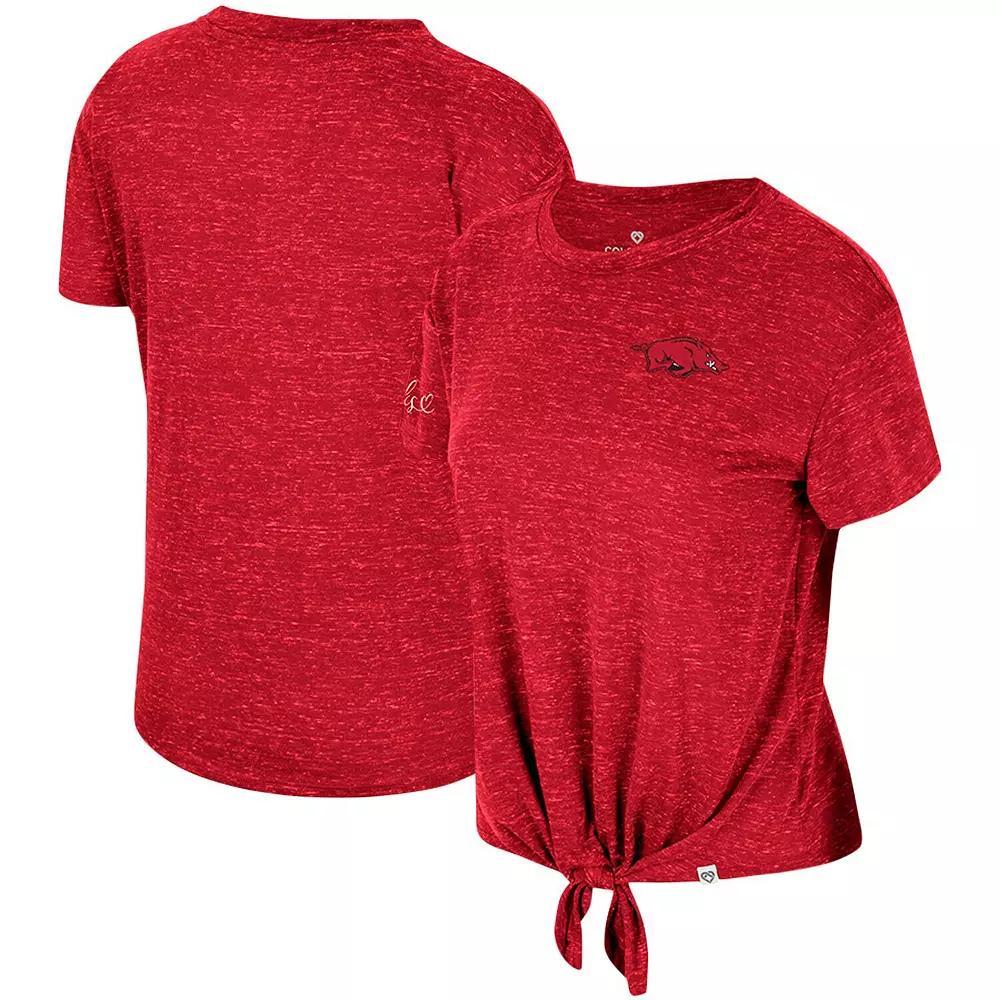 Womens Colosseum Cardinal Arkansas Razorbacks Finalists Tie-Front T-Shirt Product Image