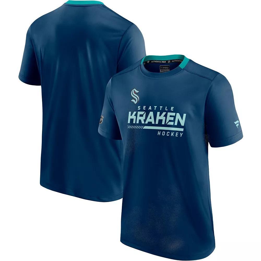 Men's Fanatics Branded Deep Sea Blue Seattle Kraken Authentic Pro Locker Room T-Shirt, Size: Medium, Krk Blue Product Image