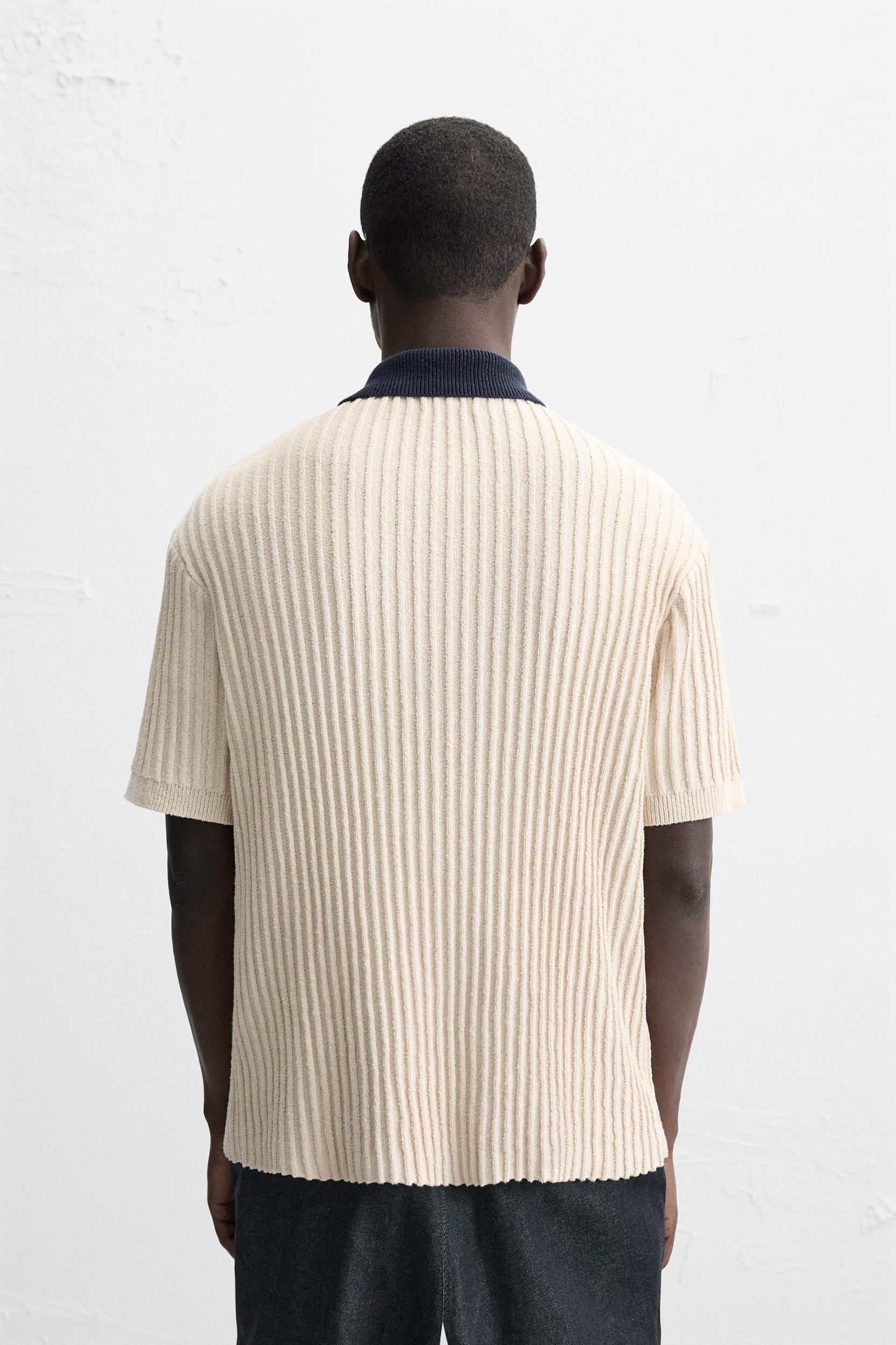 CONTRASTING KNIT POLO SHIRT Product Image